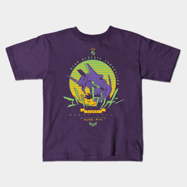 022 Evangelion Vintage Kids T-Shirt by Yexart